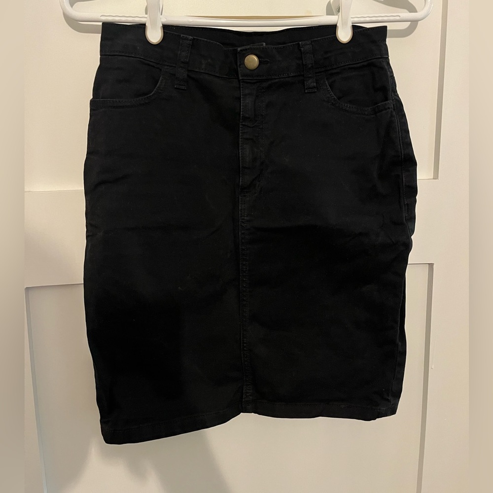 American Apparel Black Denim Miniskirt